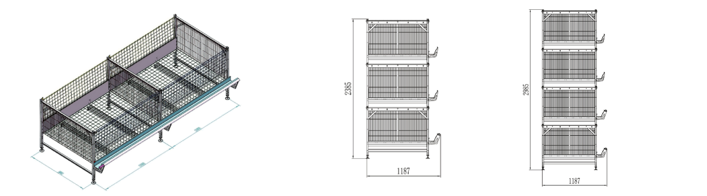 Single cage for broiler duck